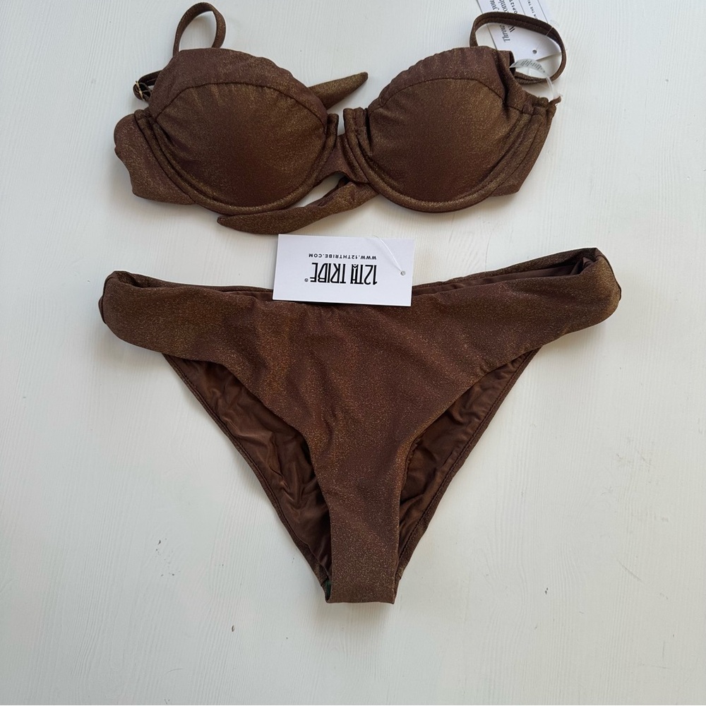 12th Tribe Brown Bikini Set